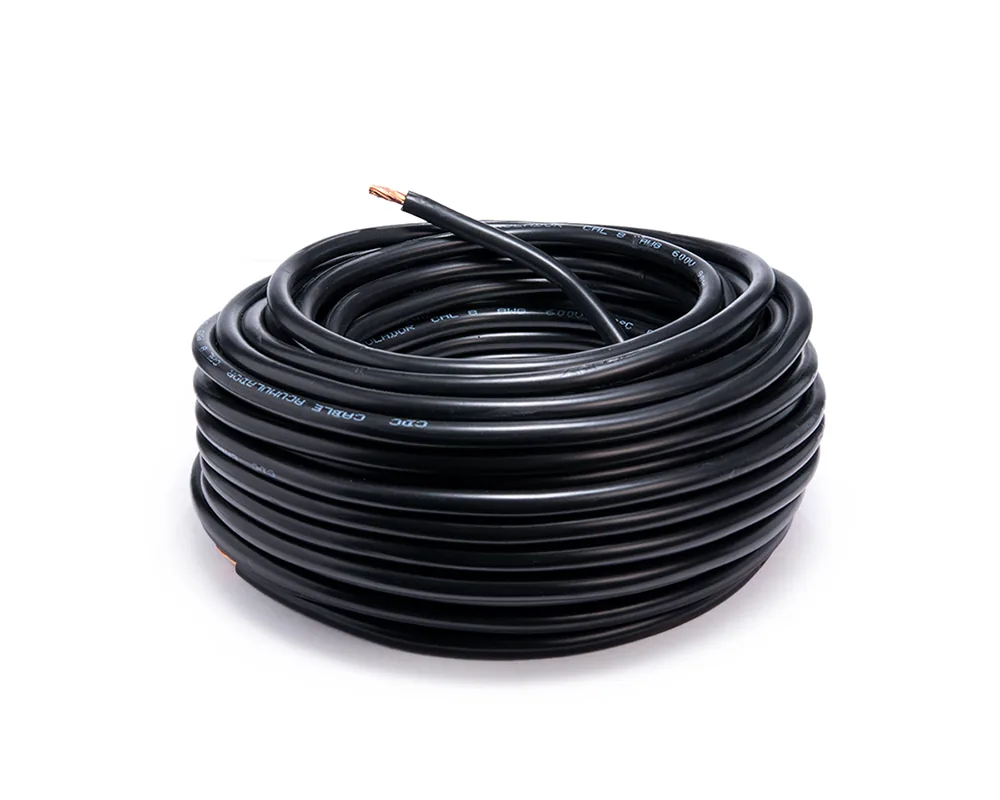 Cable para acumulador automotriz calibre 8" negro 25 metros CDC 05851