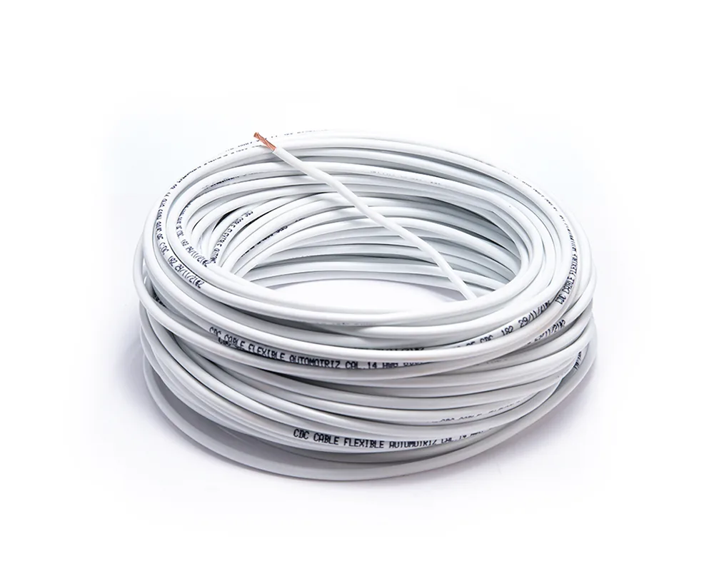 CD-09997 — Cable flexible automotriz para instalación calibre 14" blanco 30... CDC 09997