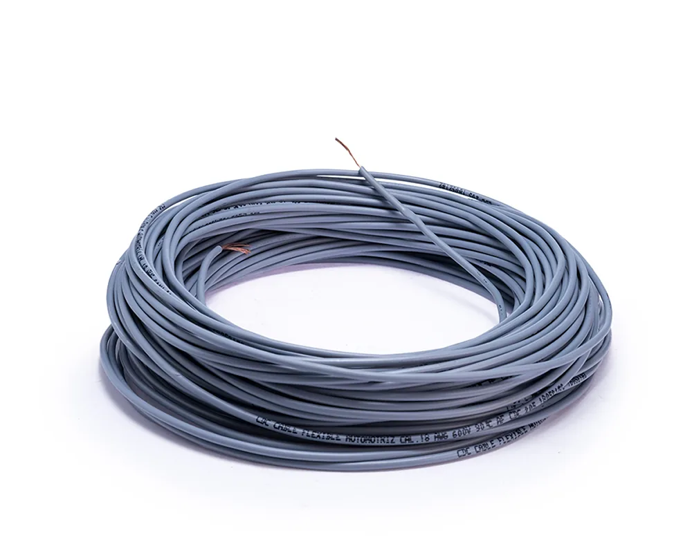 CD-10020 — Cable flexible automotriz para instalación calibre 18" gris 30 metros CDC 10020
