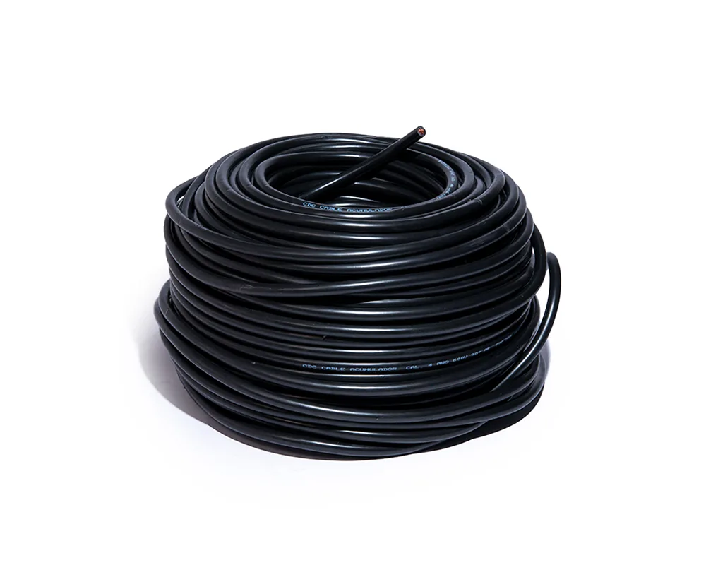 CD-11937 — Cable para acumulador automotriz calibre 4" negro 100 metros CDC 11937