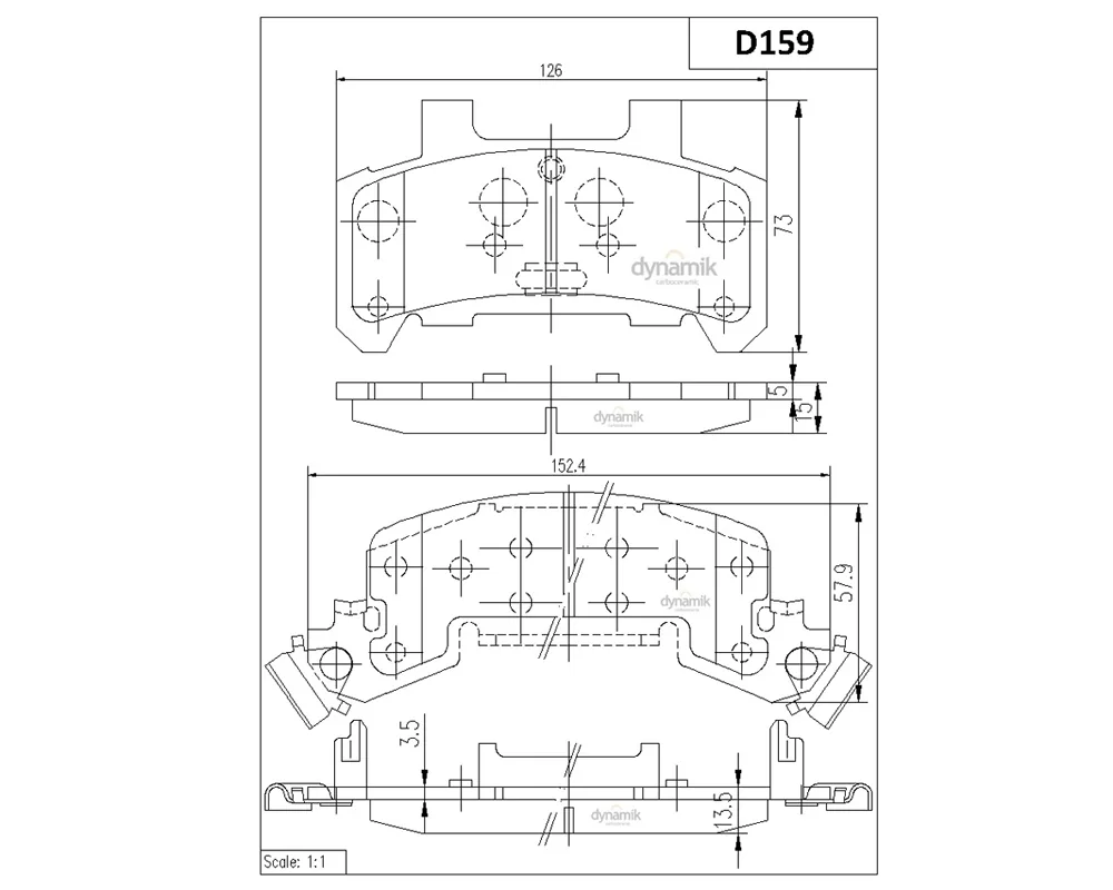DK-DNK7070BD159 — Balata De Freno Delantera Semi Metalica (Sm) DYNAMIK DNK7070BD159