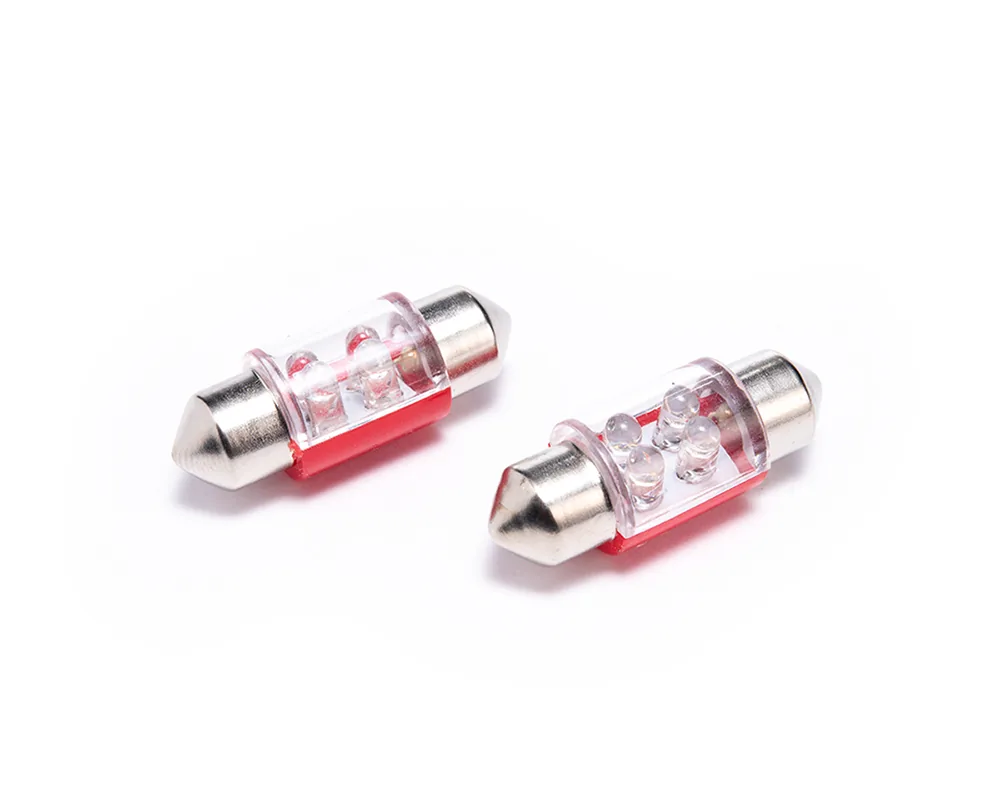 Foco Led Tipo Fusible 12 Volts 4 Leds Rojo 31 mm ( Chico ) TOTAL PARTS 10136